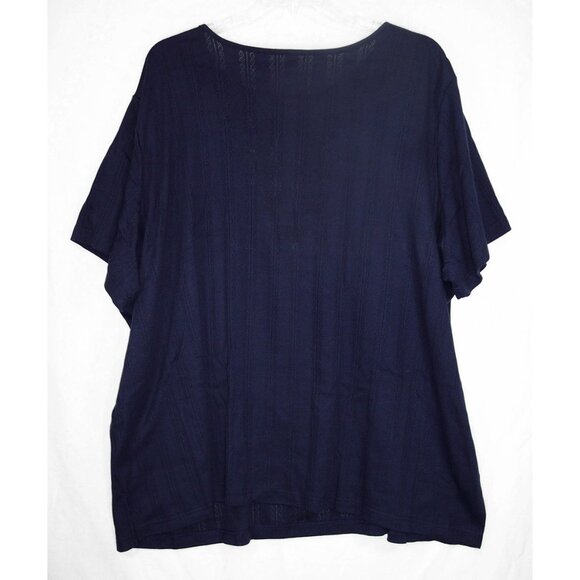 NEW Woman Within 38/40 5X Floral Embroidered 7 Day Pointelle Knit Tunic Top - Picture 8 of 11